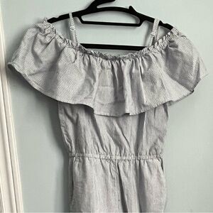 H&M striped cotton summer jumpsuit, size XS